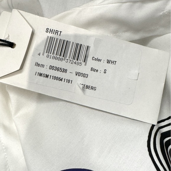 NWT Iceberg White Button Up Shirt With Abstract Print Size S - Picture 4 of 6